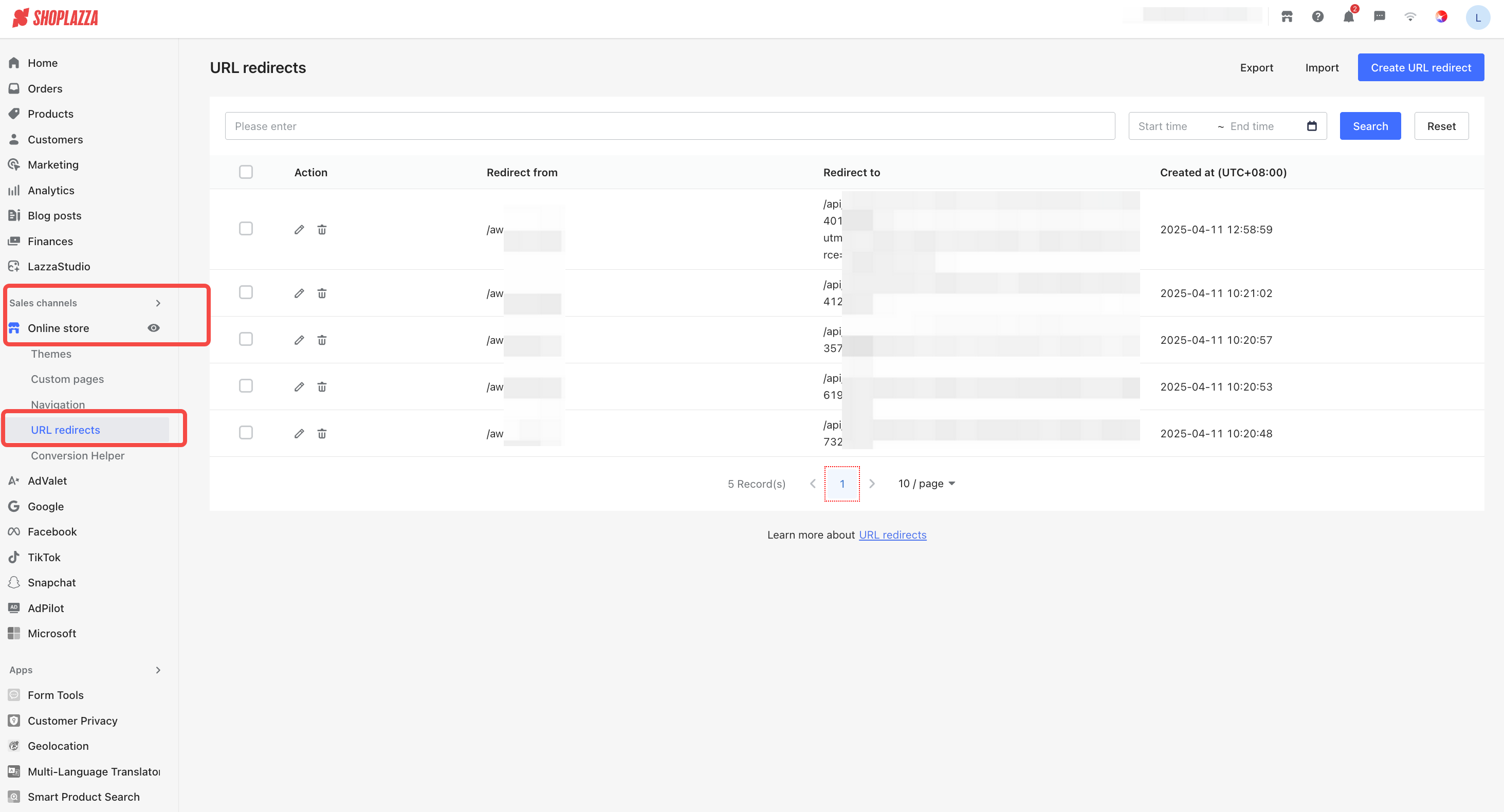 301 url redirect