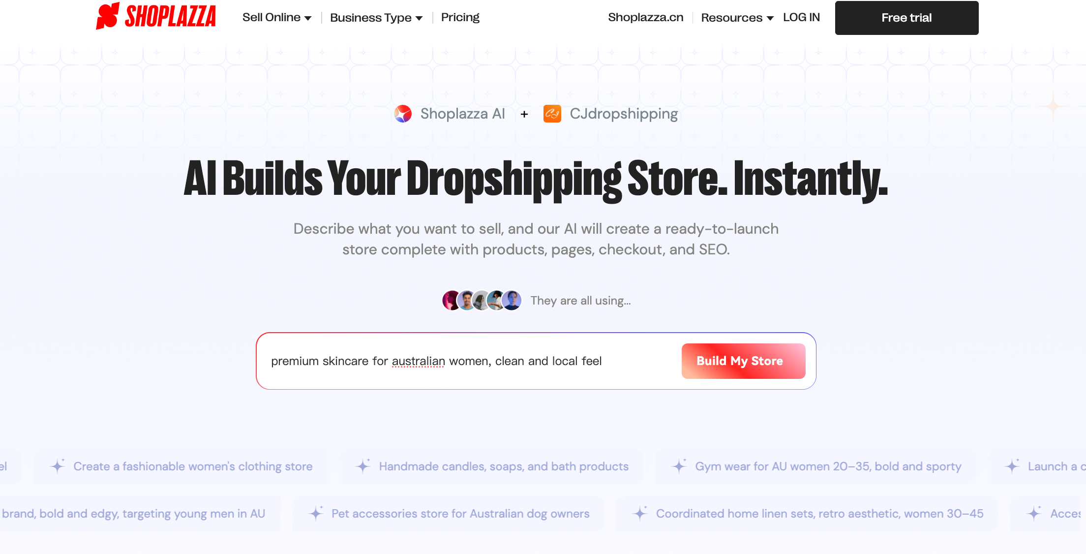 AI Store Builder for dropshipping business