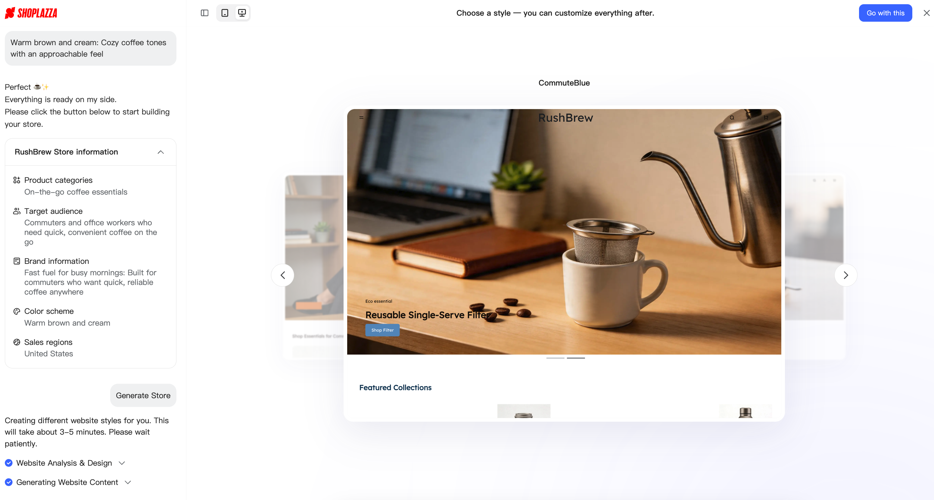 AI generates three complete store designs