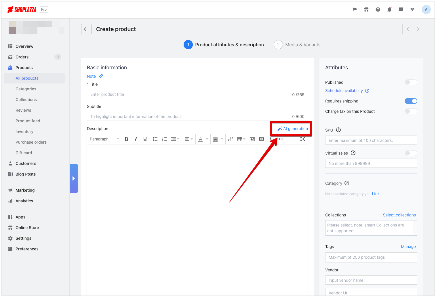 AI product descriptions