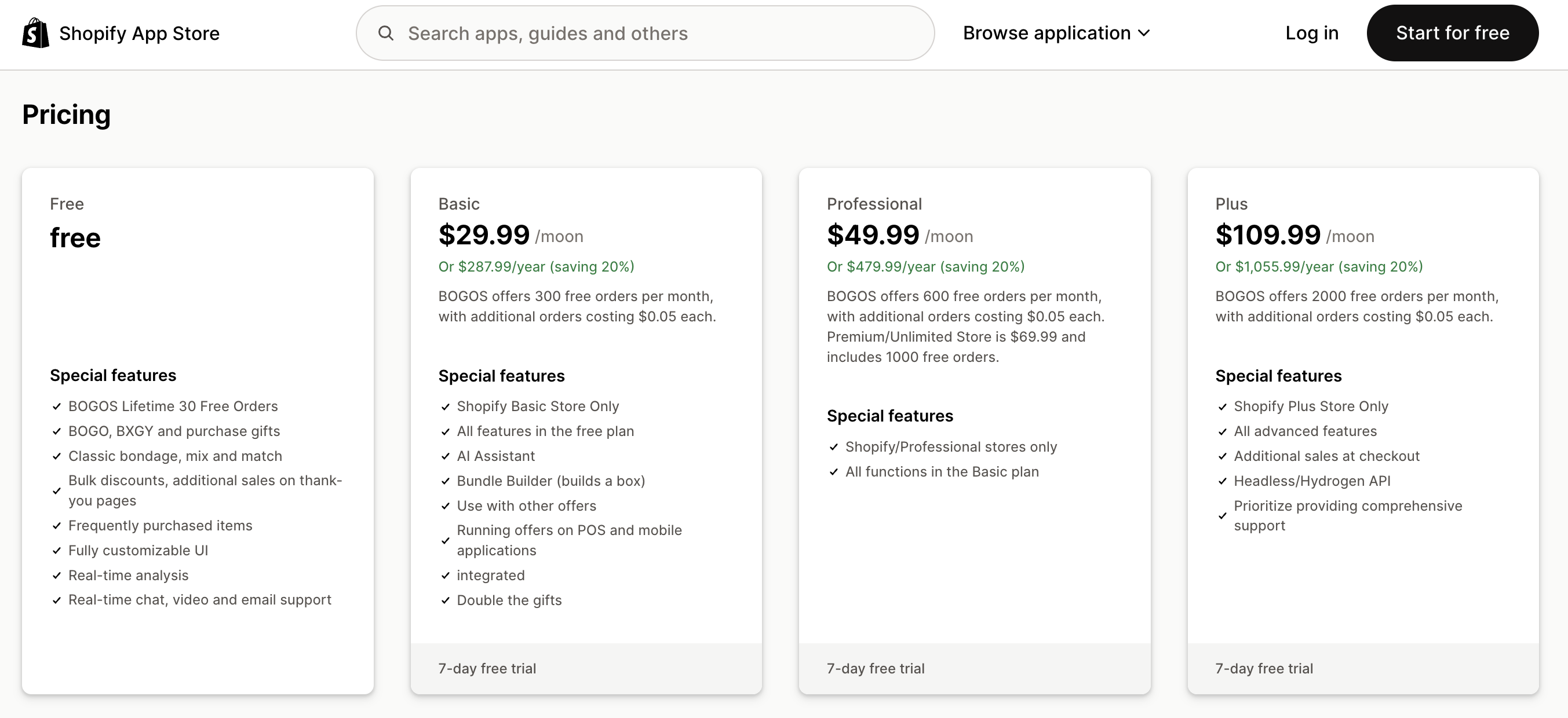 BOGOS Free Gift Bundle Upsells price