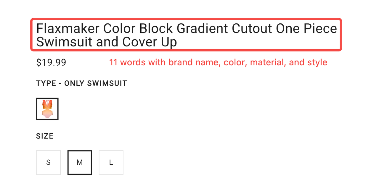 Clear product title