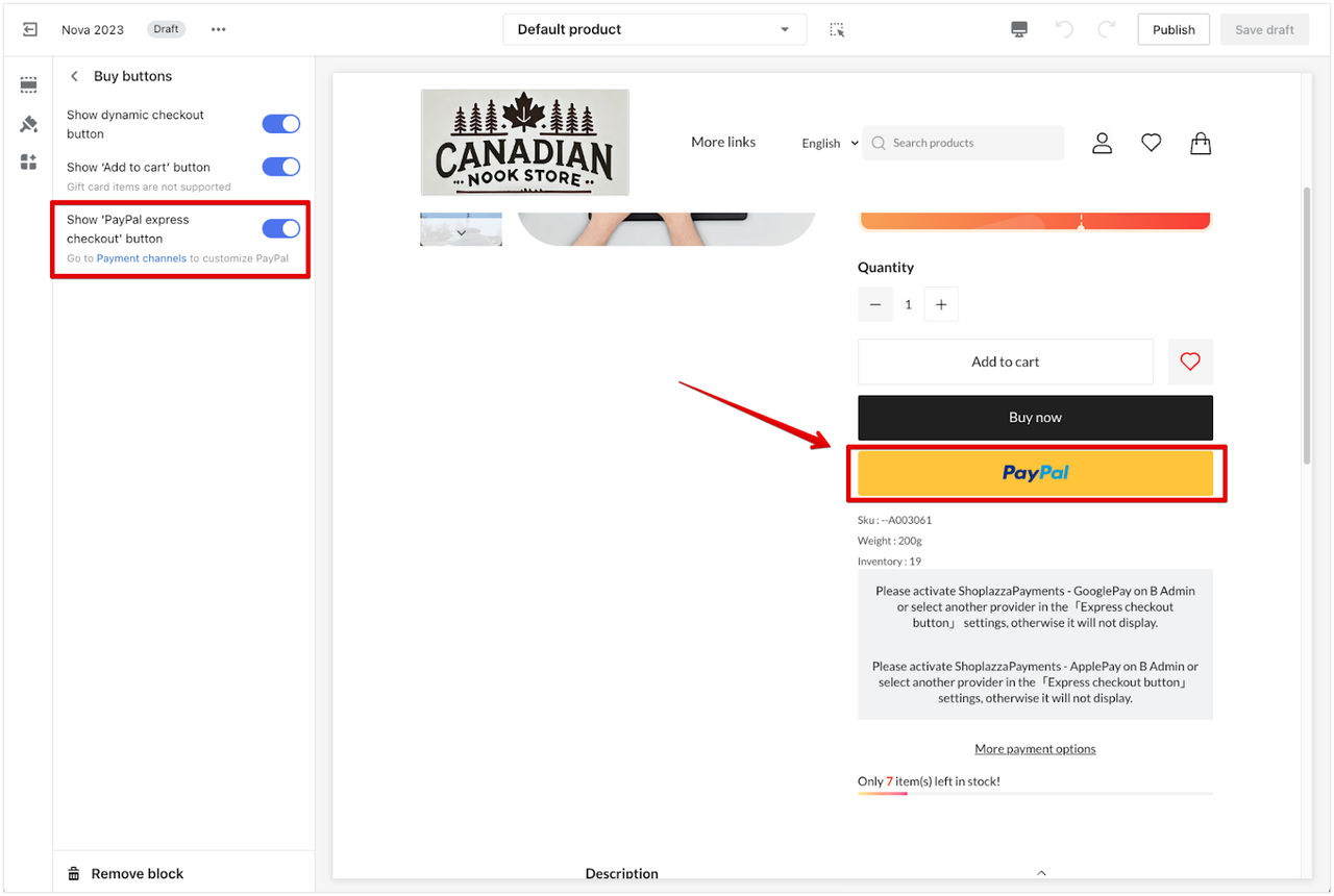 Express payment button