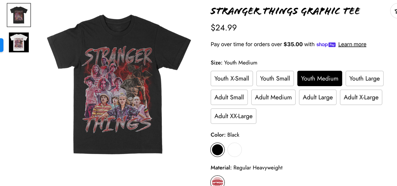 T-shirt en hommage aux fans