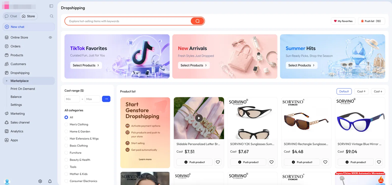 Genstores dropshipping marketplace
