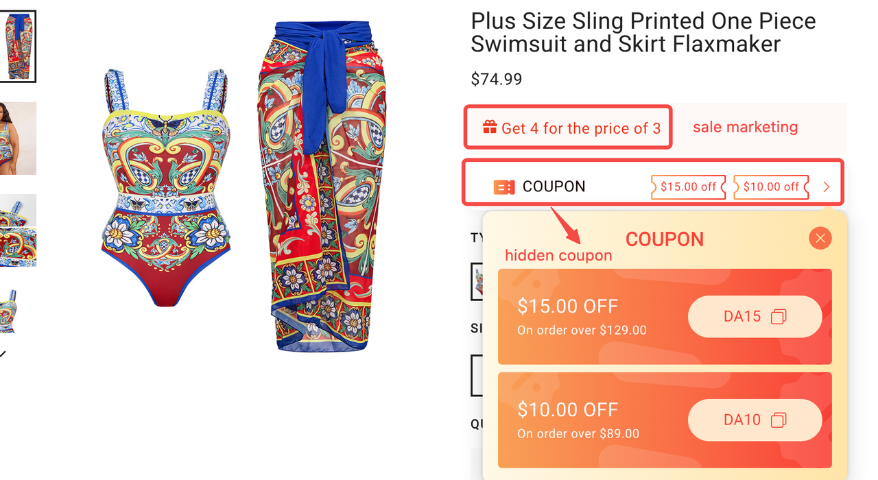 Hidden-style coupons