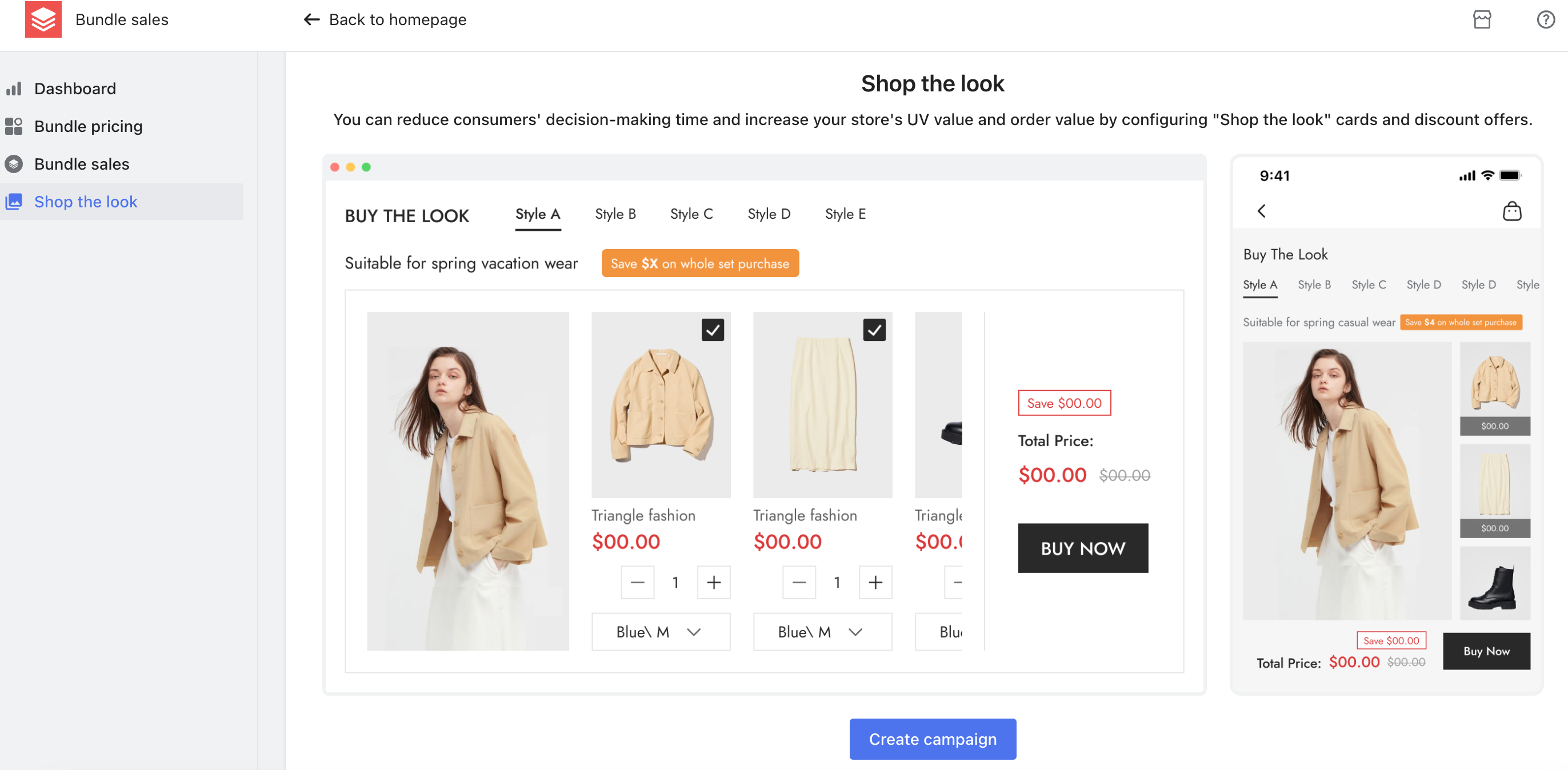 Bundle Sales: Shop the Look