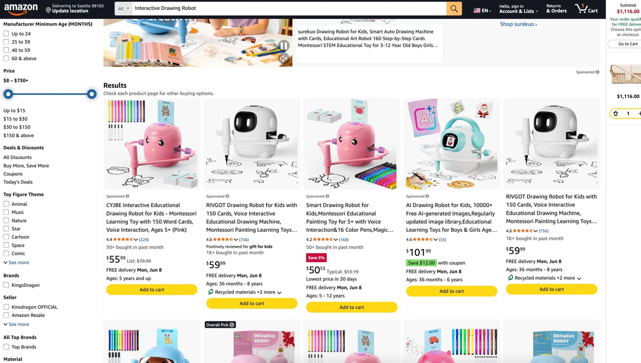 Interactive drawing robots