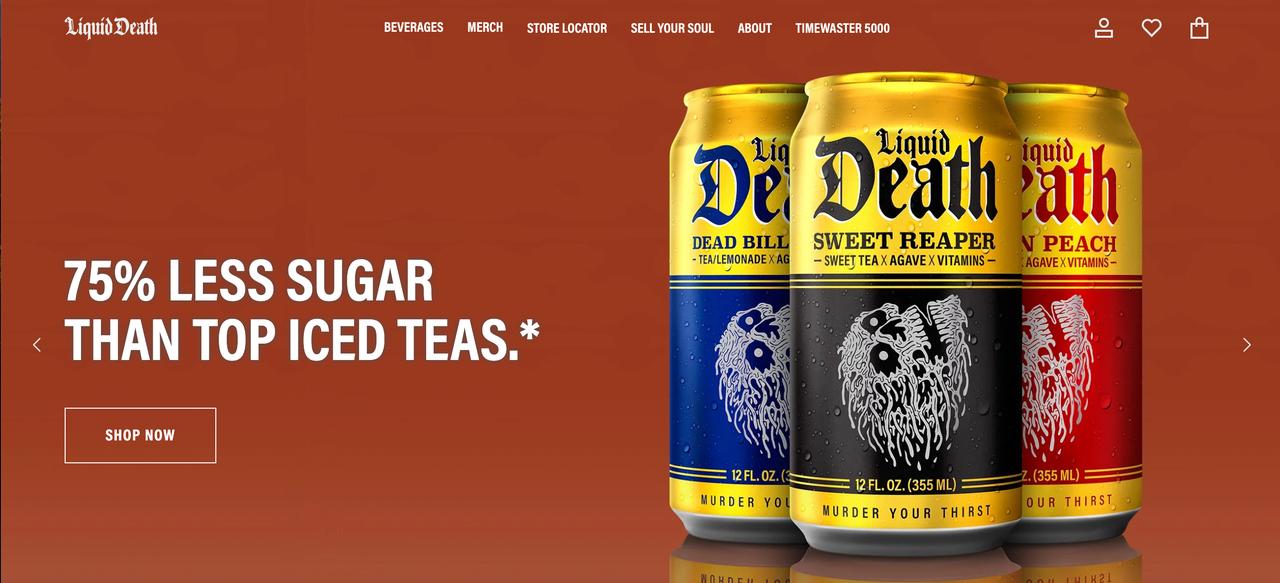 Liquid Death website shop