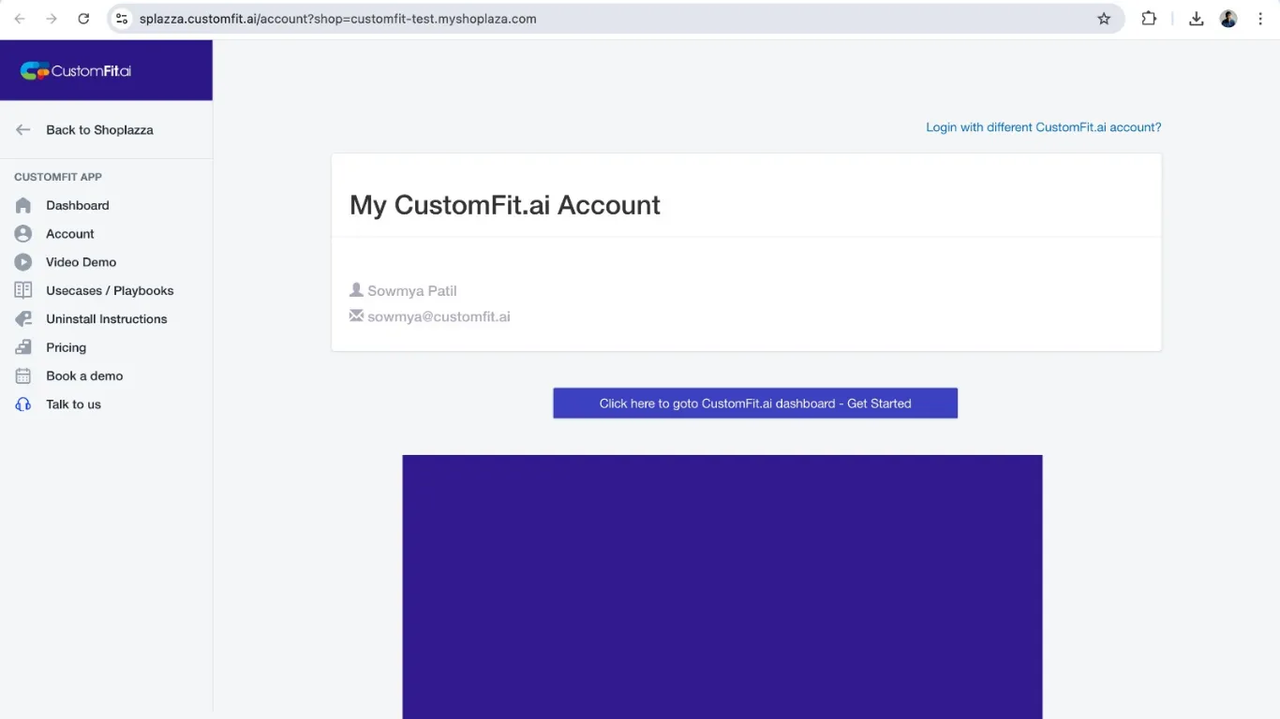 Melden Sie sich bei CustomFit an