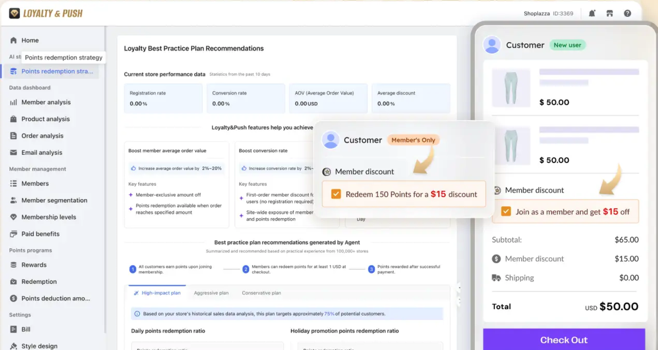 Loyalty & Push set membership tier