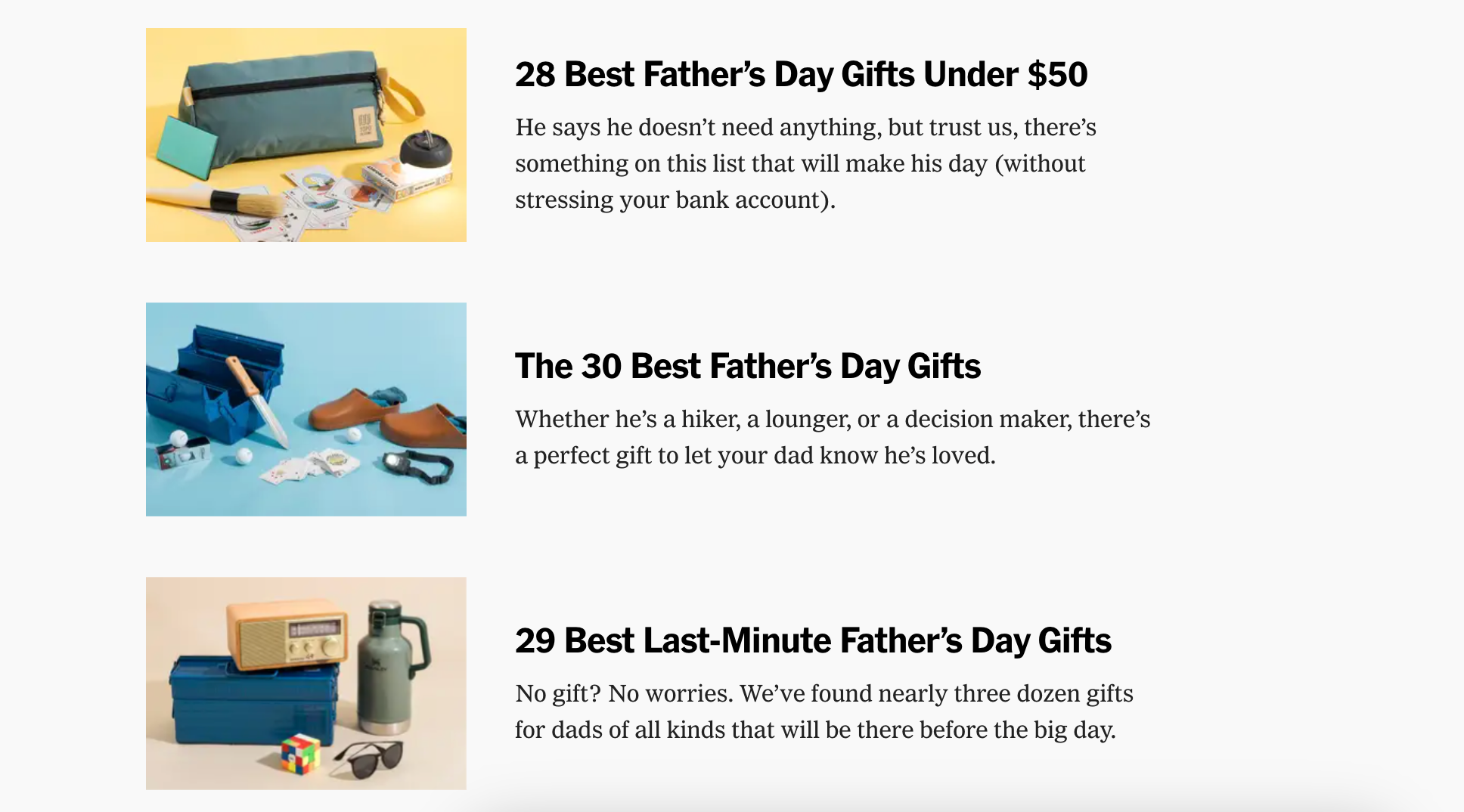 Publish a Fathers Day gift guide
