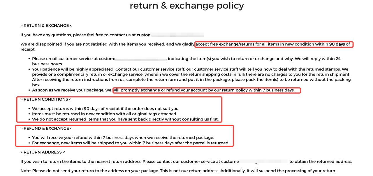 Say your return & price guarantee policies