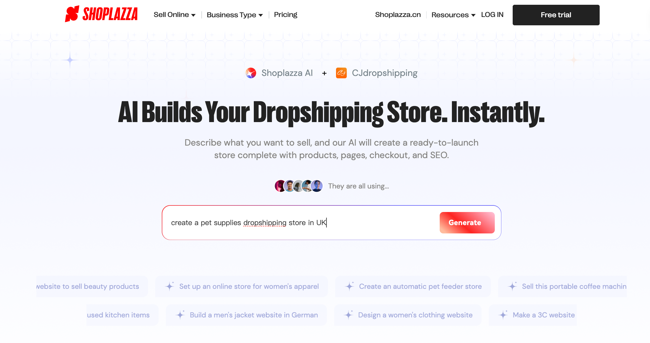 Shoplazza AI store builder for dropshipping business