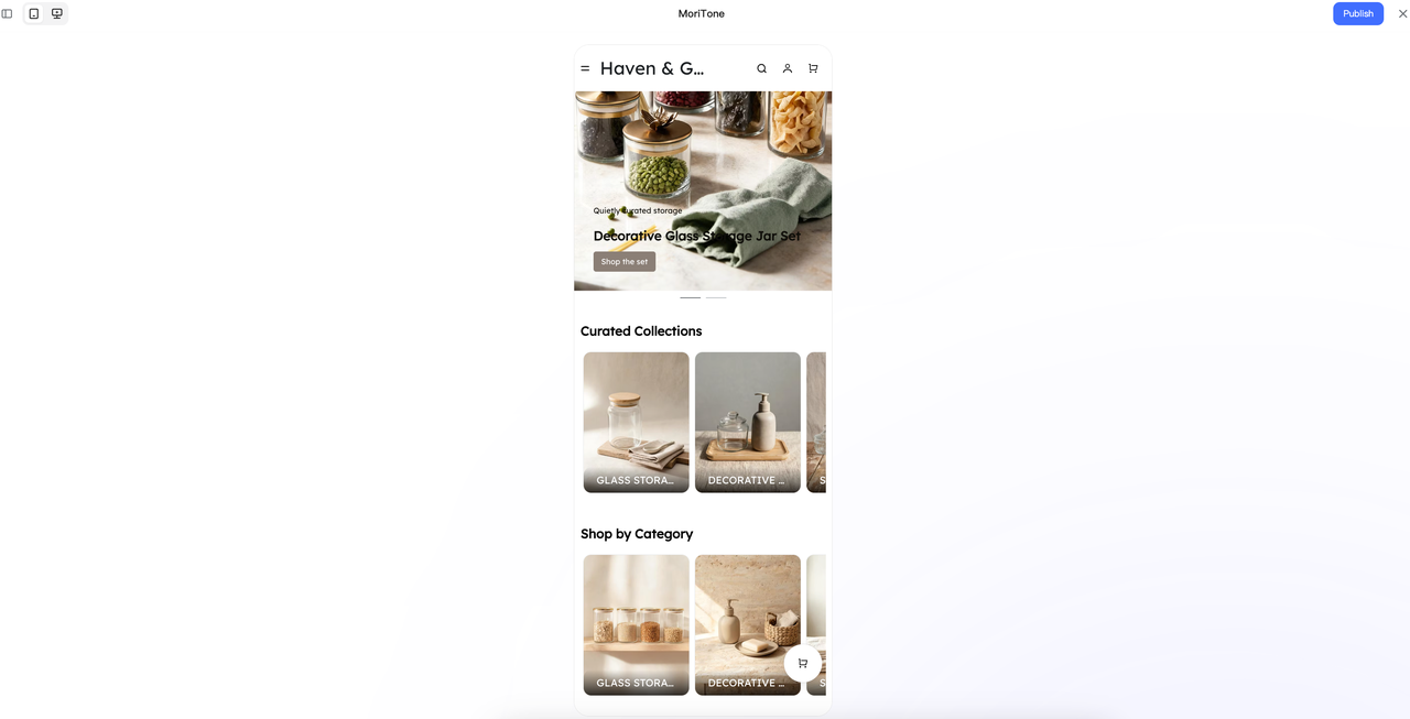 Shoplazza AI store builder with mobile responsive design