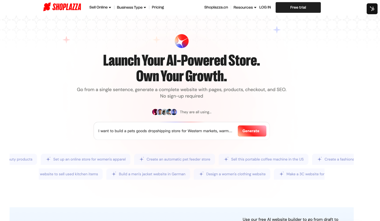 Shoplazza AI store builder-1