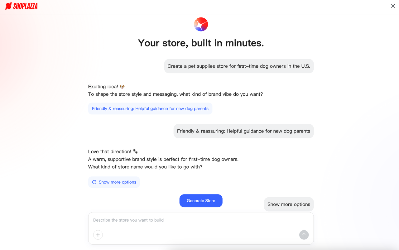 Shoplazza AI store builder