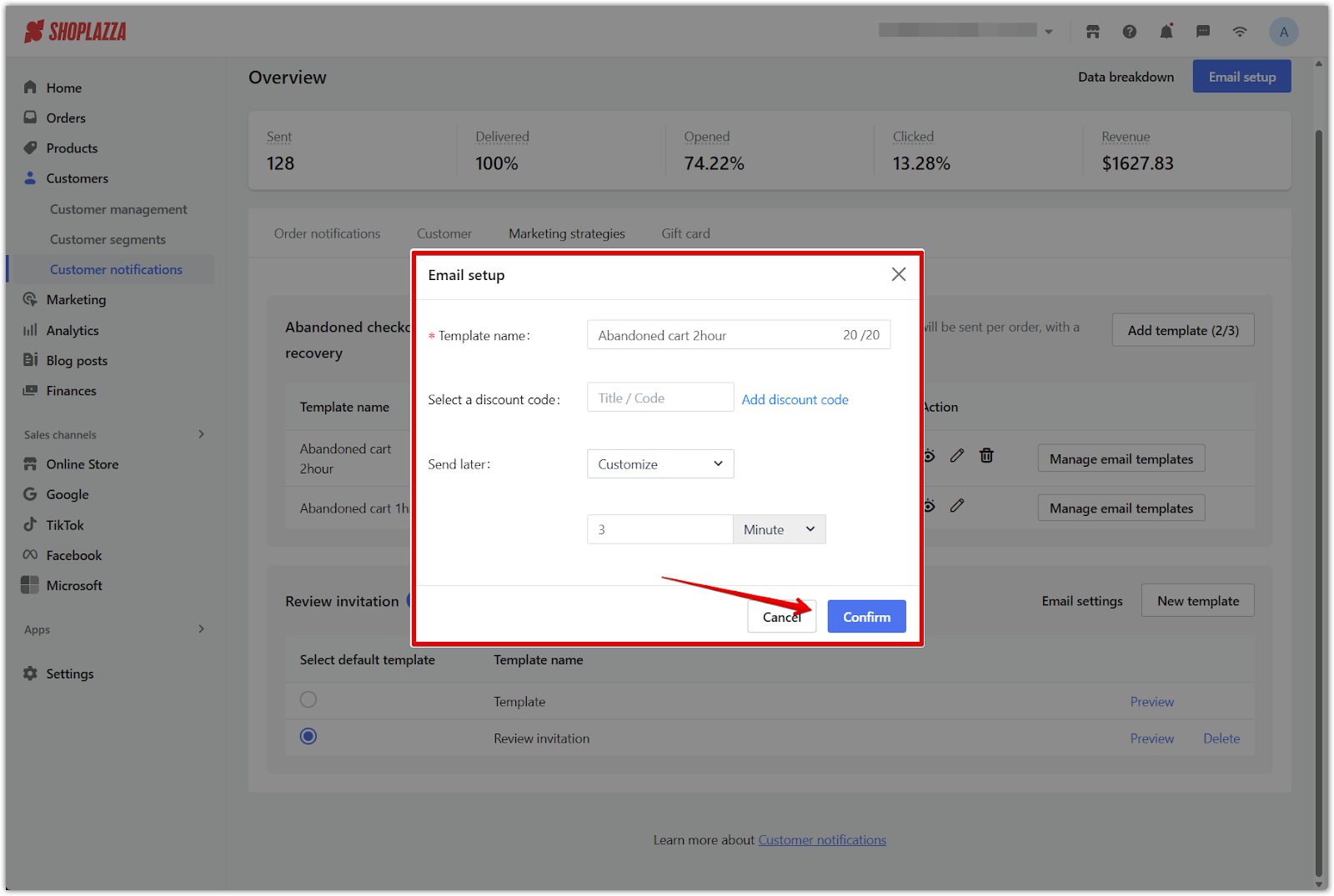 Shoplazza Customer Notifications
