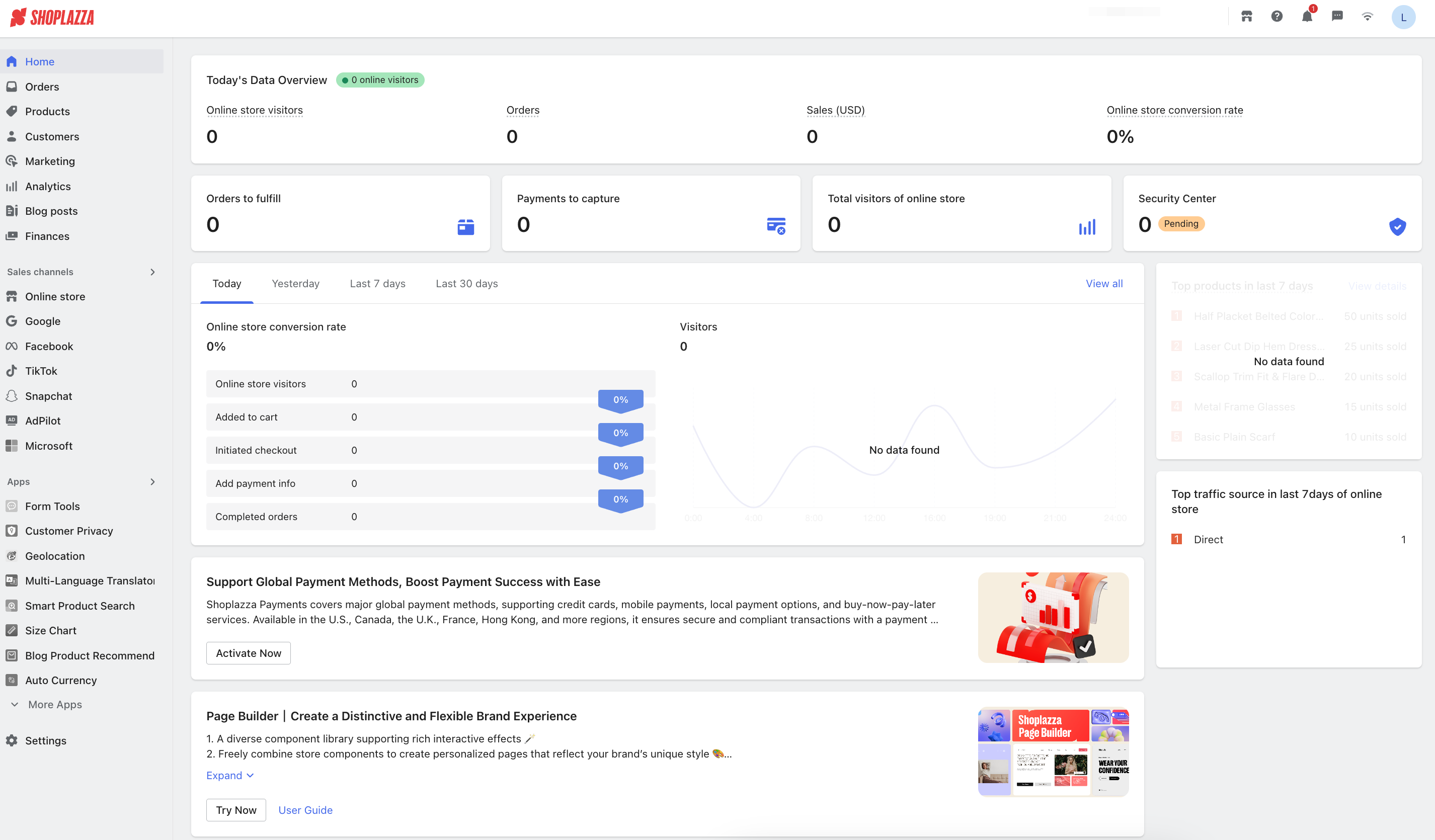 Shoplazza Shopify-like interface