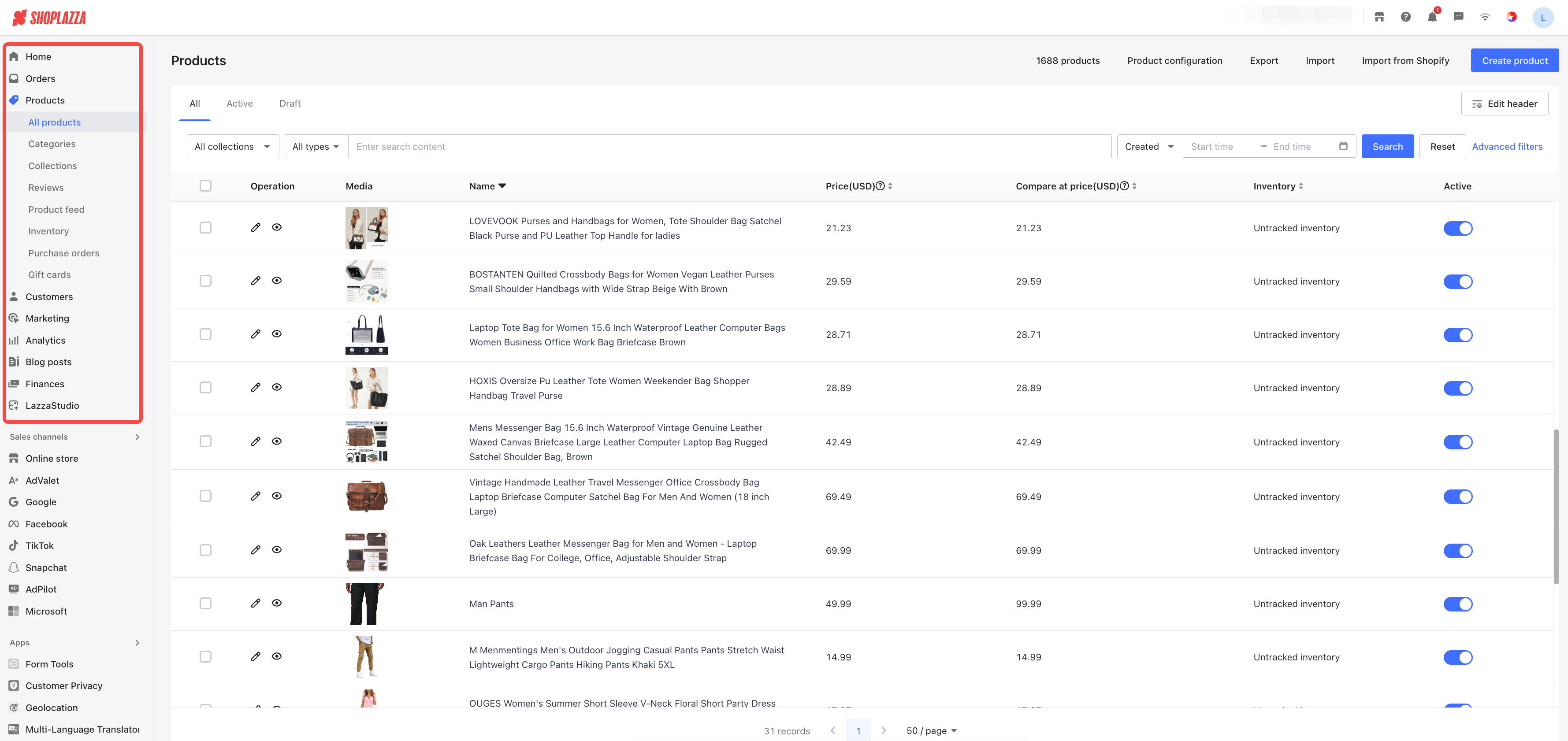 Shoplazza all-in-one admin