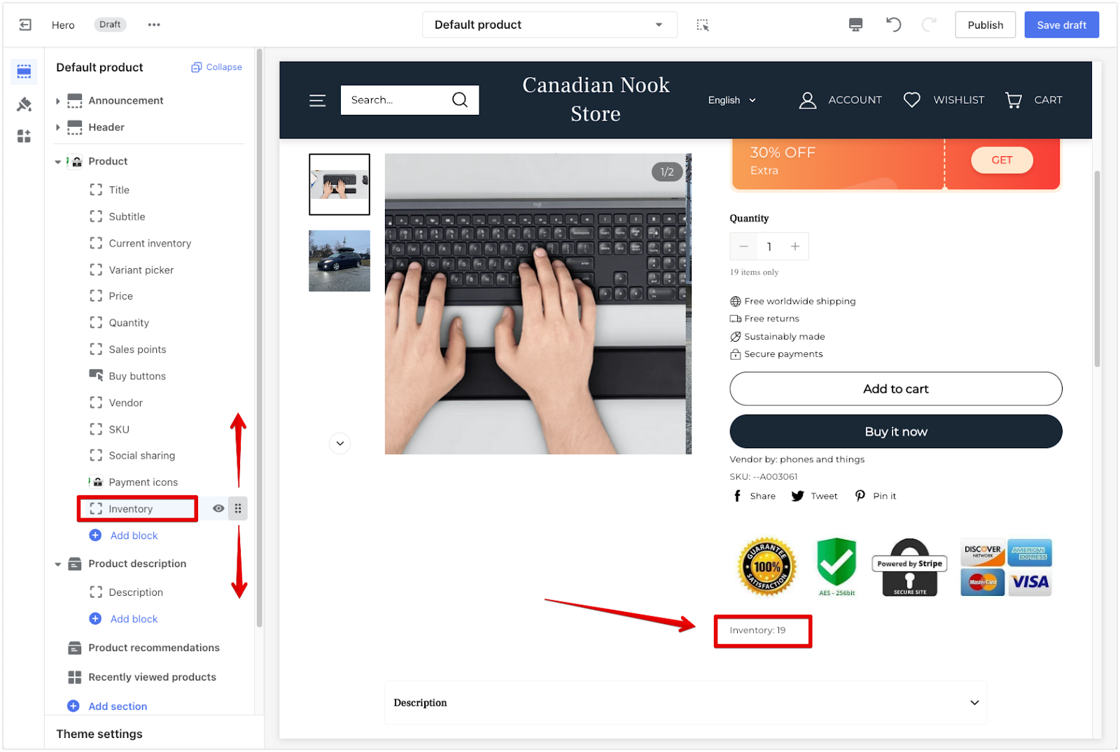 Show low inventory alerts