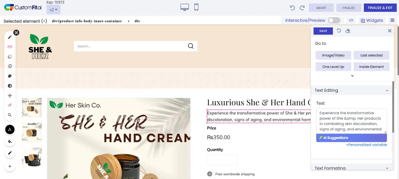 Erstellen Sie A/B-Tests und Personalisierungen