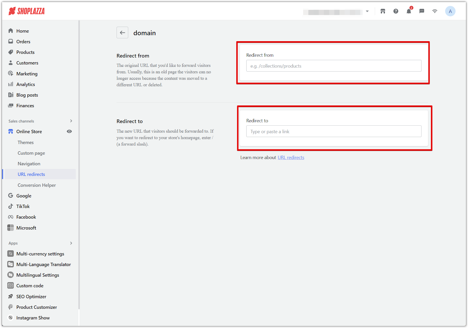 URL redirects