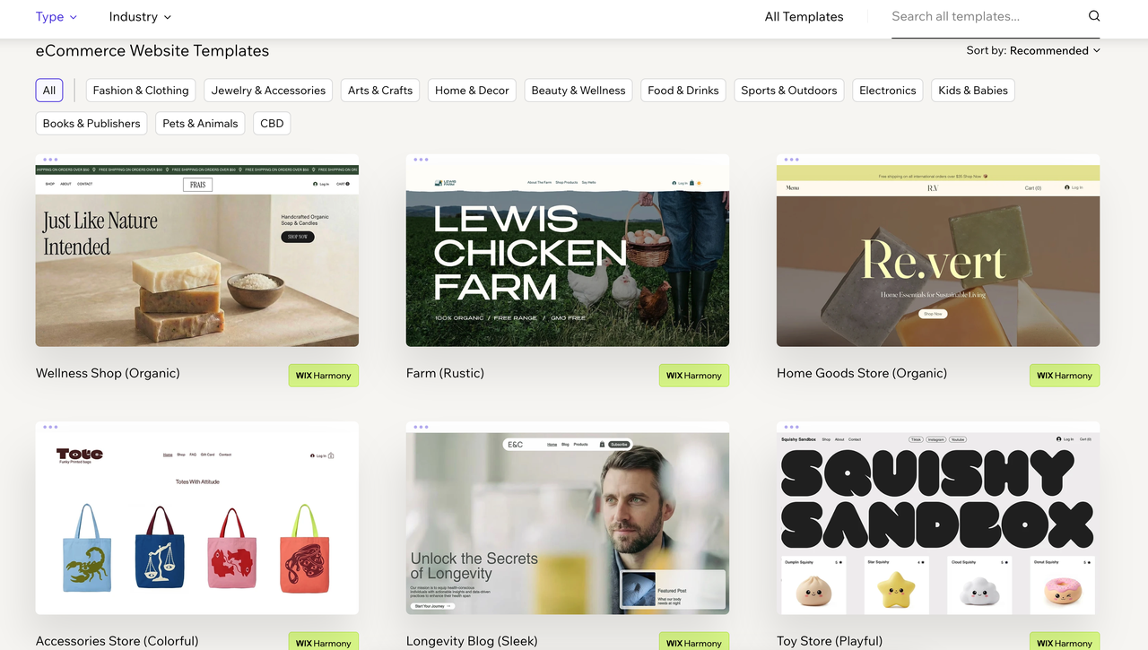 Wix website themes