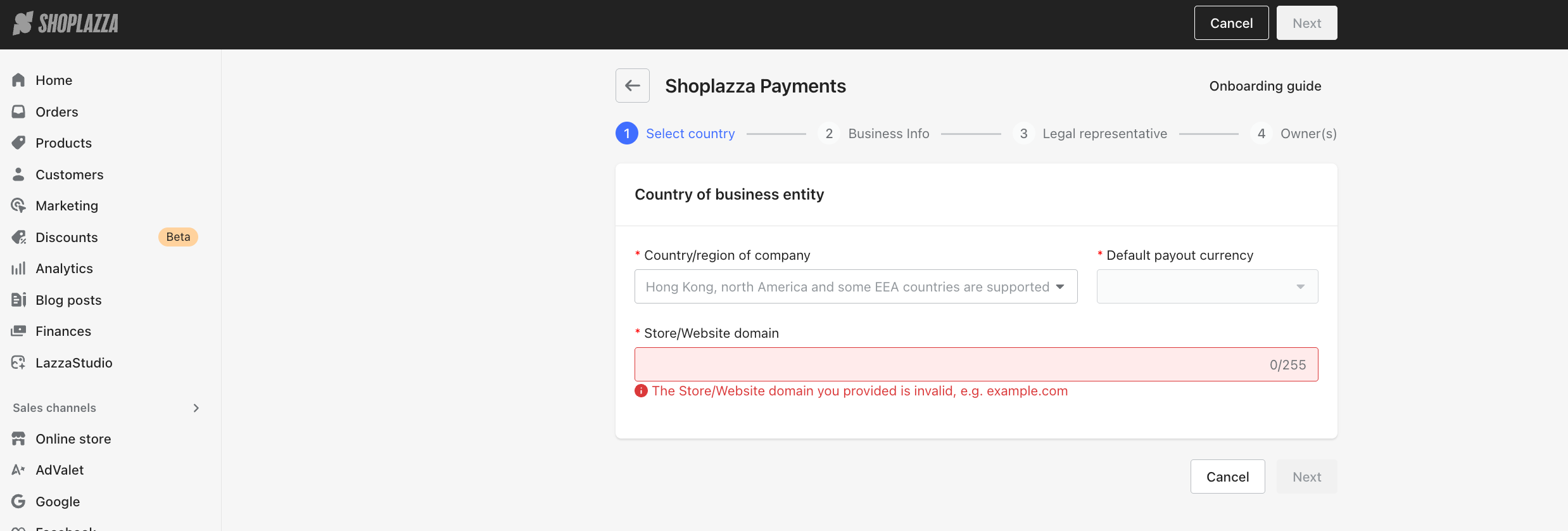 applying for shoplazza payments