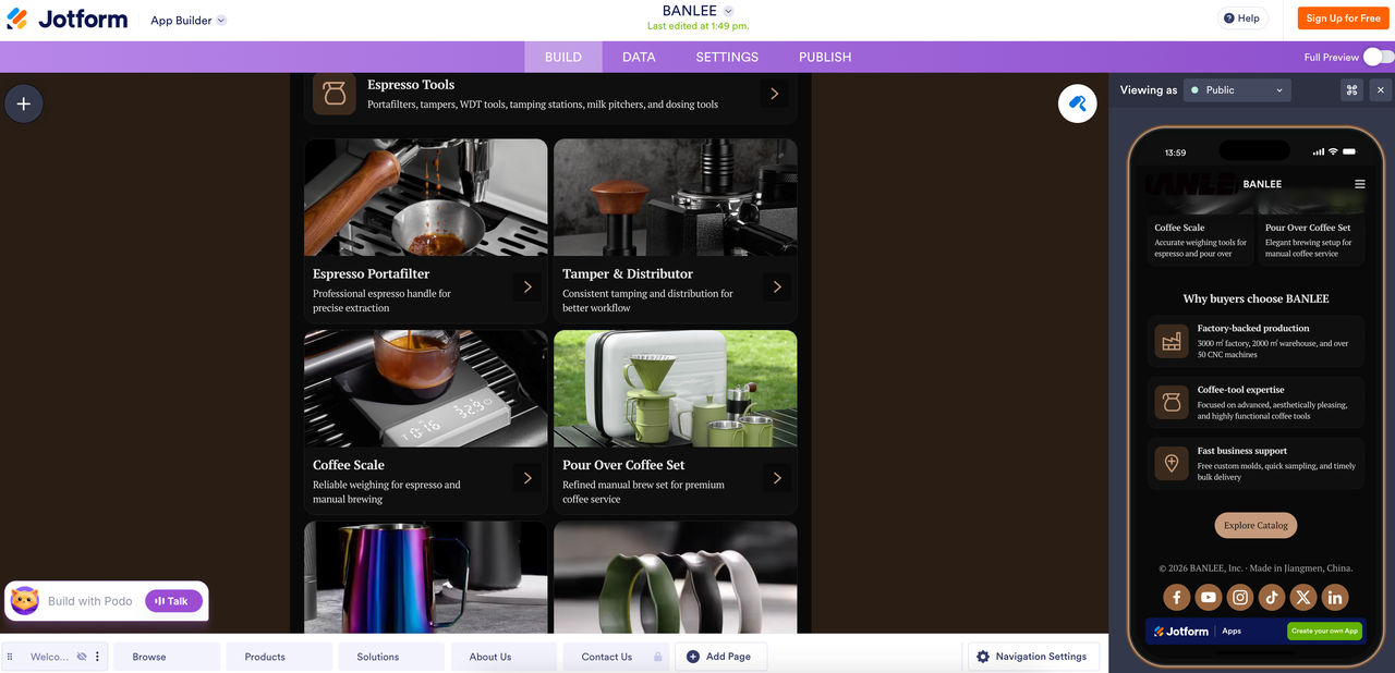 generated store example - banleecoffee
