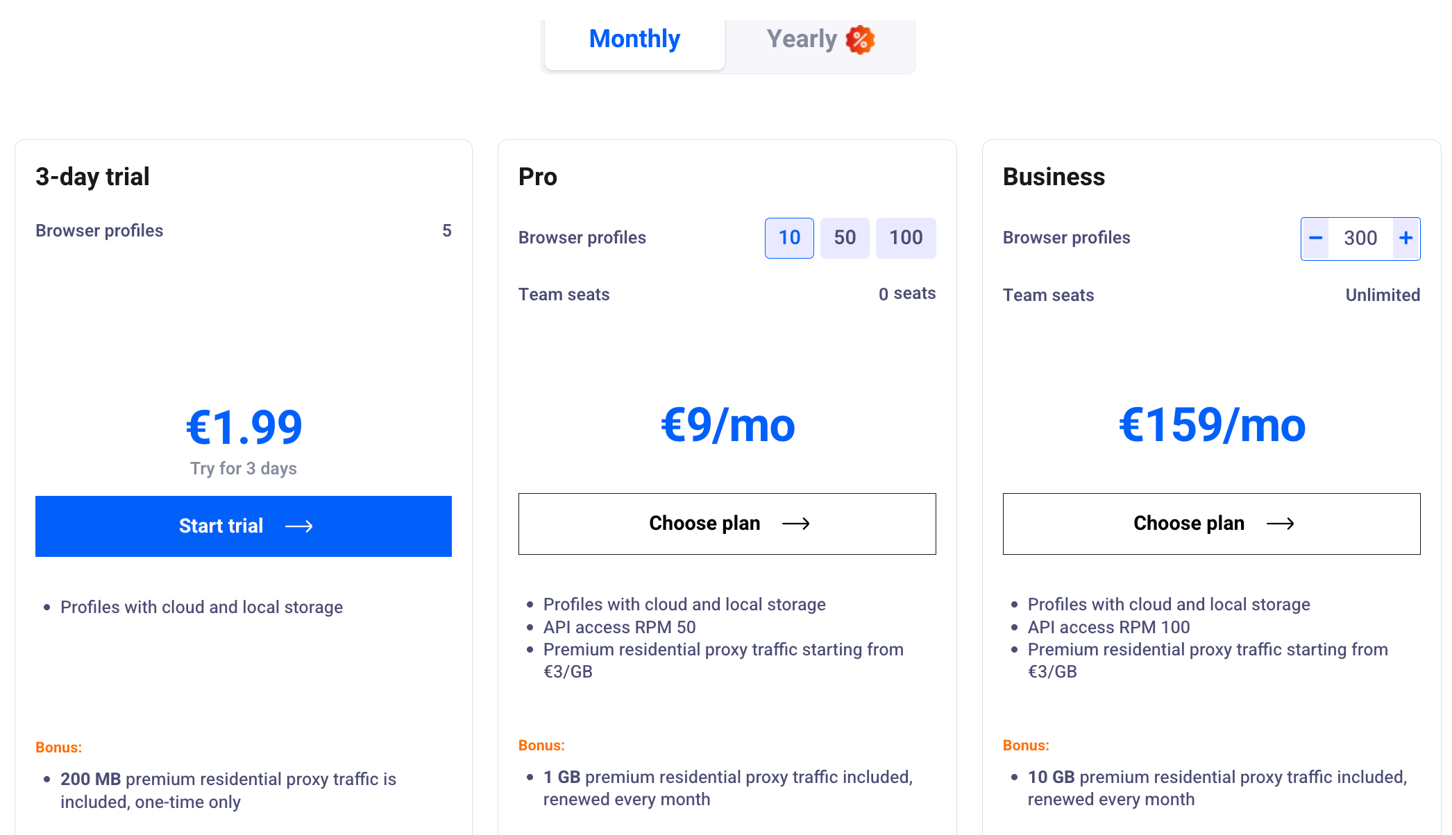 Multilogin pricing