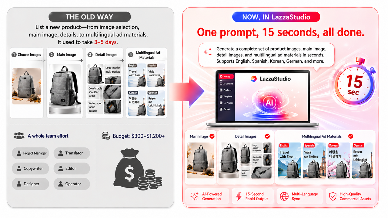 old photo making vs LazzaStudio AI product picture maker