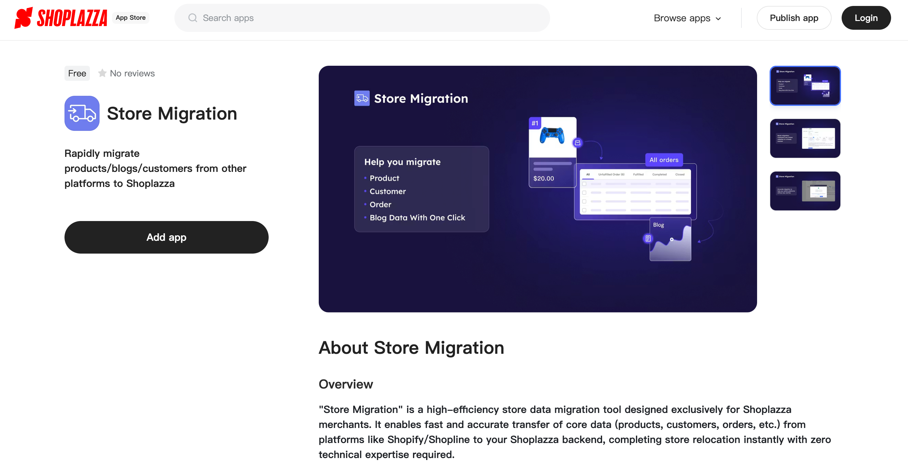 one-click store migration plugin