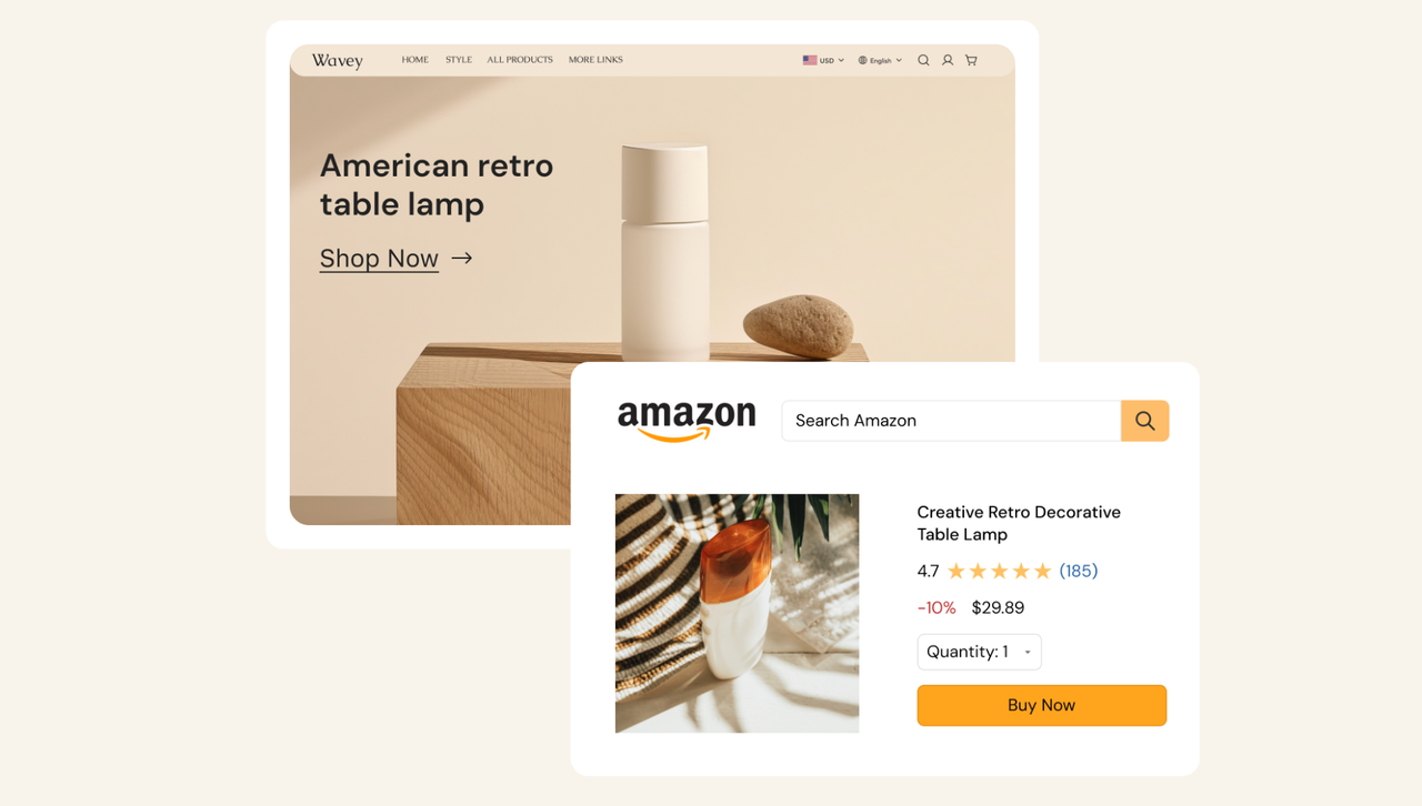 run with Amazon and DTC online store