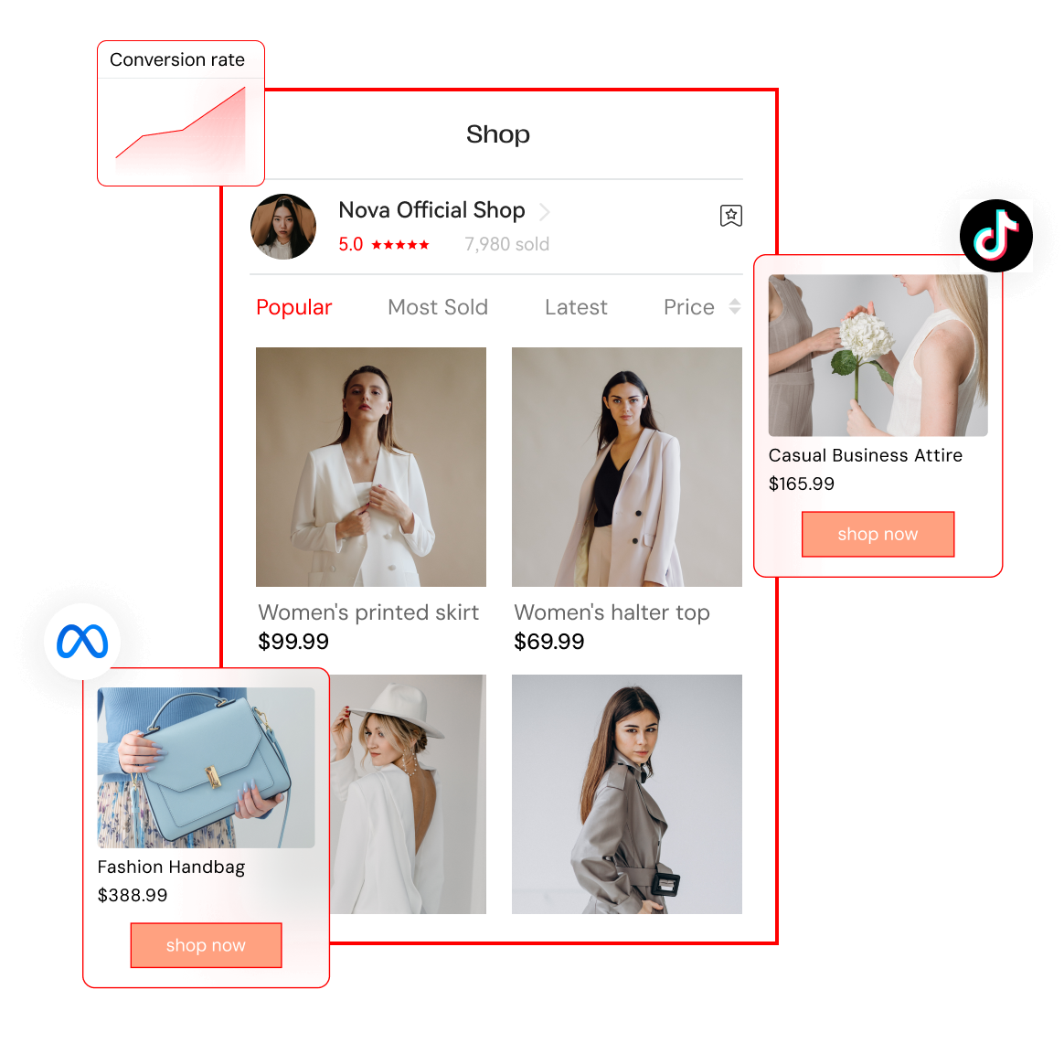 social media integration with brand store