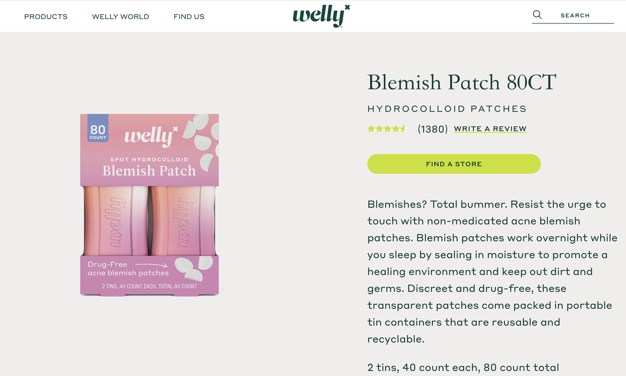 welly pimple patch